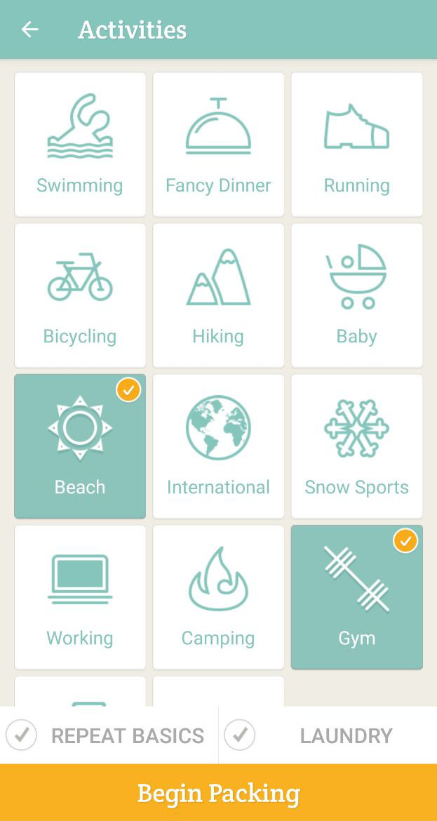 travel checklist app